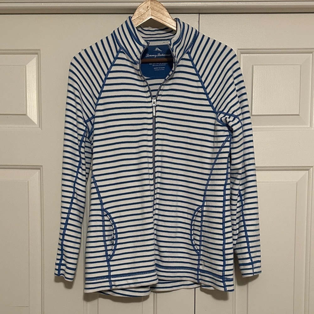Tommy Bahama Navy and White Striped Jacket